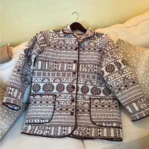 Julia Amory Oversized Dakota jacket, XS, Cocoa brown & white